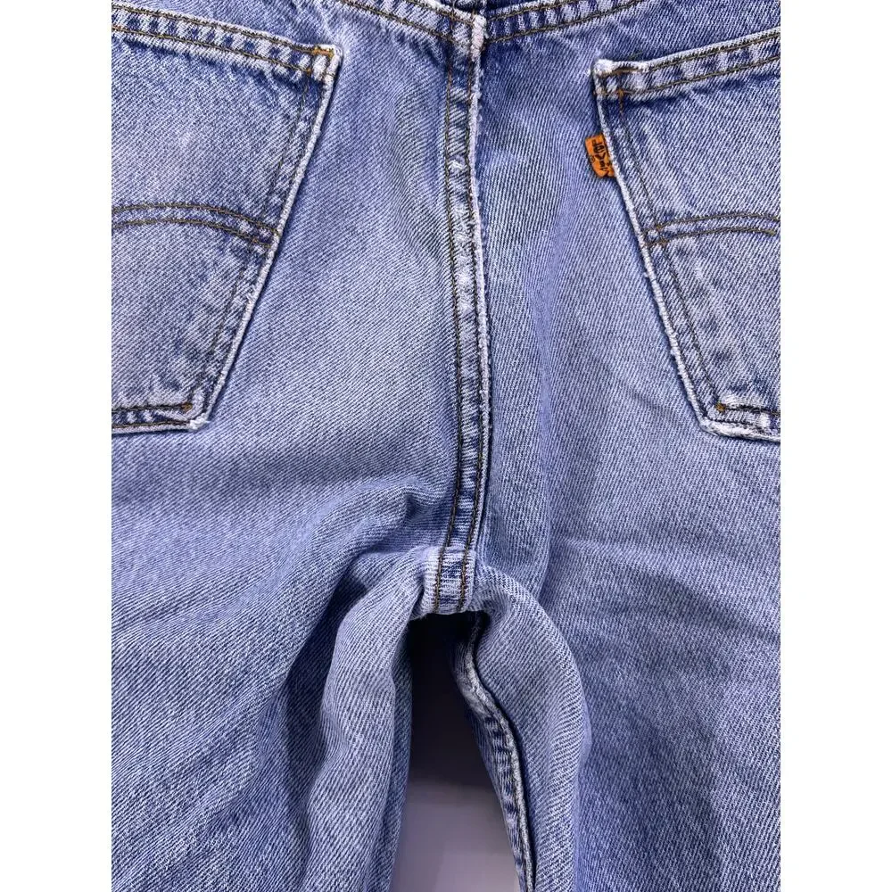 Vint Levi’s 550 Rare Orange Tab Light Blue Jeans Size 36/34